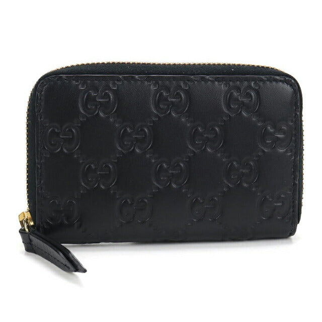 二手古驰零钱包女士品牌 GUCCI Guccisima 拉链零钱包皮革 447939 黑色 USDGU109253011