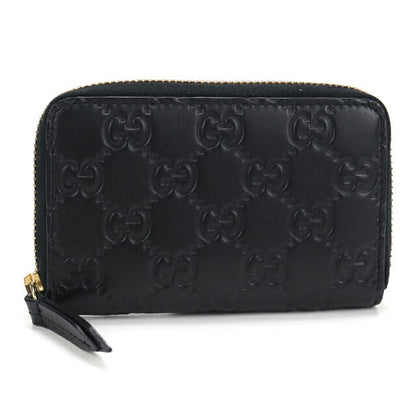 二手古驰零钱包女士品牌 GUCCI Guccisima 拉链零钱包皮革 447939 黑色 USDGU109253011