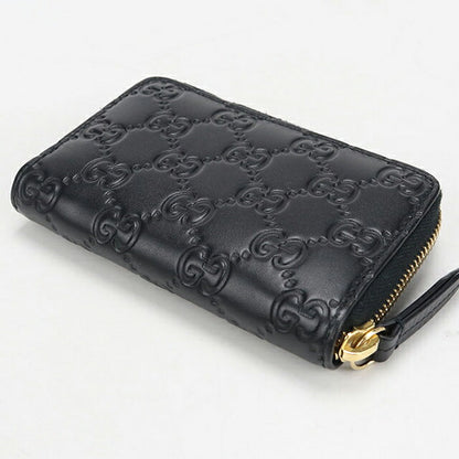 二手古驰零钱包女士品牌 GUCCI Guccisima 拉链零钱包皮革 447939 黑色 USDGU109253011