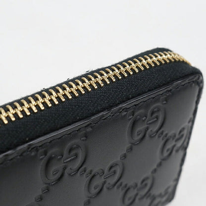 二手古驰零钱包女士品牌 GUCCI Guccisima 拉链零钱包皮革 447939 黑色 USDGU109253011