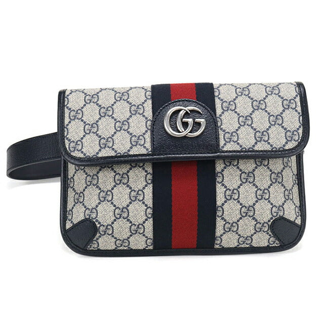 GUCCI グッチ GGスプリーム ボディバッグ 大容量　ネイビー 中古・古着通販】GUCCI (グッチ) GUCCI(グッチ) ボディーバッグ GG