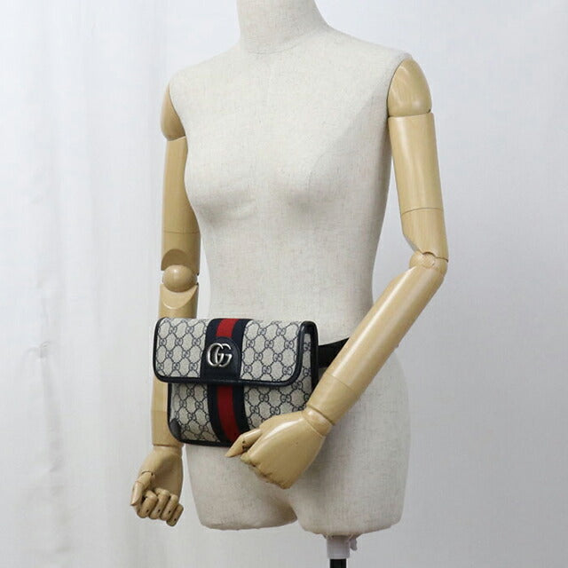 GUCCI グッチ GGスプリーム ボディバッグ 大容量　ネイビー 中古・古着通販】GUCCI (グッチ) GUCCI(グッチ) ボディーバッグ GG