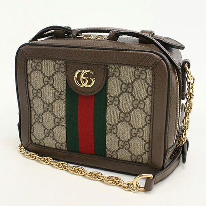 二手 Gucci 斜挎单肩包 女士品牌 GUCCI GG Supreme 链条皮革 602576 米色 USDGU109579011