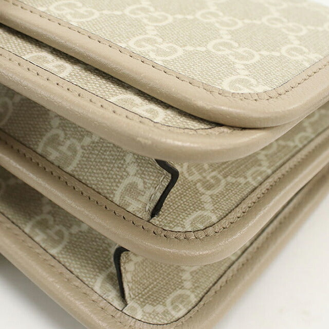 【美品】グッチ 2way ショルダーバッグ  GGスプリーム ベージュ 斜め掛け グッチ GUCCI 715767 92THG ショルダーバッグ メンズ バッグ ミニ