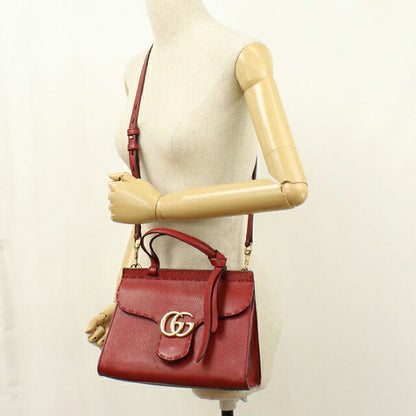 中古 グッチ ハンドバッグ レディース ブランド GUCCI GGマーモント 2WAY レザー 442622 レッド USDGU109788011