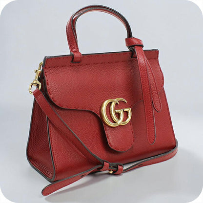 中古 グッチ ハンドバッグ レディース ブランド GUCCI GGマーモント 2WAY レザー 442622 レッド USDGU109788011