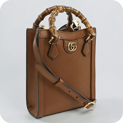 Used Gucci tote bag ladies brand GUCCI Diana 2WAY leather 739079 brown USDGU109791011