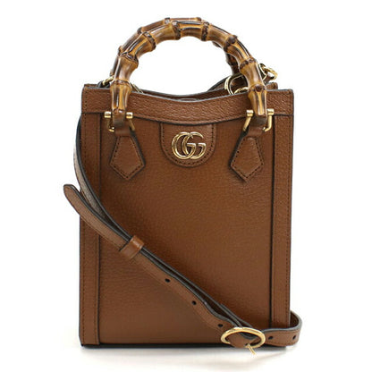 Used Gucci tote bag ladies brand GUCCI Diana 2WAY leather 739079 brown USDGU109791011