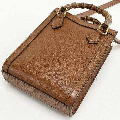 Used Gucci tote bag ladies brand GUCCI Diana 2WAY leather 739079 brown USDGU109791011