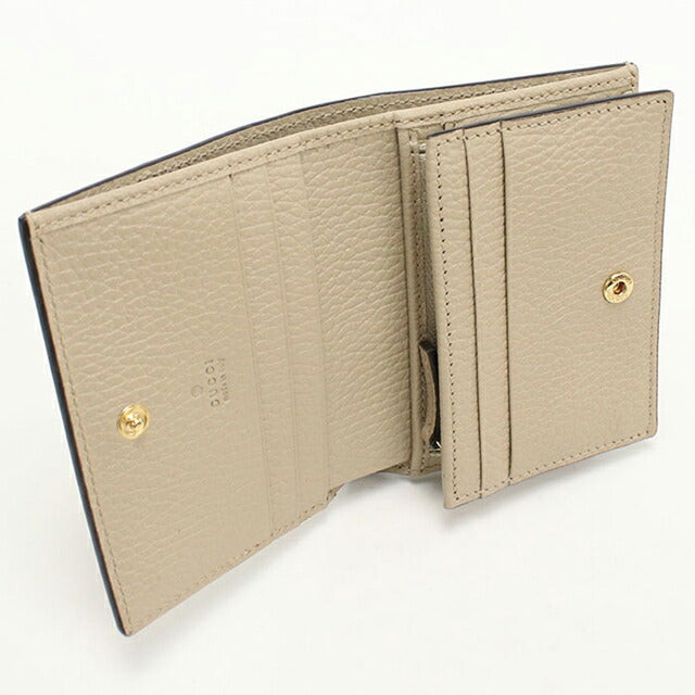 Used Gucci Bifold Wallet Bifold Wallet Ladies Brand GUCCI Double G Card Case Wallet Leather 658610 Beige USDGU109882011