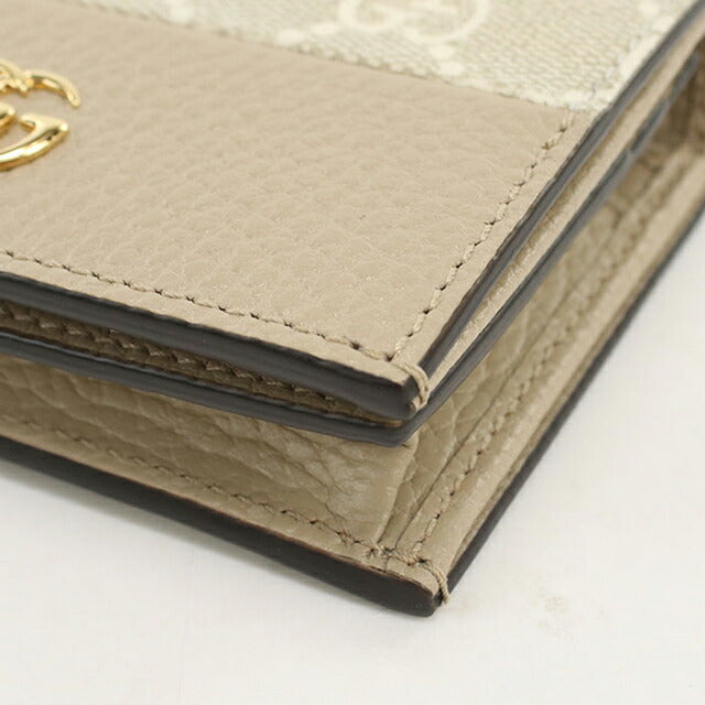 Used Gucci Bifold Wallet Bifold Wallet Ladies Brand GUCCI Double G Card Case Wallet Leather 658610 Beige USDGU109882011