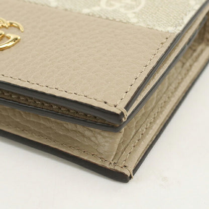 Used Gucci Bifold Wallet Bifold Wallet Ladies Brand GUCCI Double G Card Case Wallet Leather 658610 Beige USDGU109882011