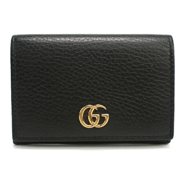 グッチ GUCCI ブラックレザー 名刺入れ 474748 中古 グッチ 名刺入れ レディース ブランド GUCCI GGマーモント レザー