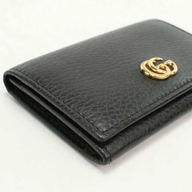 グッチ GUCCI ブラックレザー 名刺入れ 474748 中古 グッチ 名刺入れ レディース ブランド GUCCI GGマーモント レザー