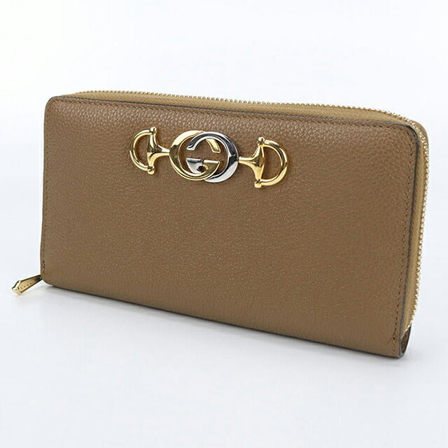 Used Gucci long wallet round zipper ladies brand GUCCI Zumi zip around wallet leather 570661 brown USDGU109987011