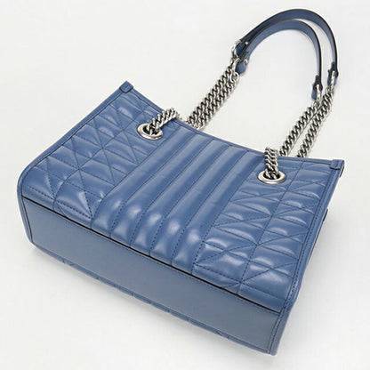 中古 グッチ トートバッグ レディース ブランド GUCCI GGマーモント チェーン レザー 681483 ブルー USDGU110014011