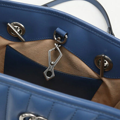 中古 グッチ トートバッグ レディース ブランド GUCCI GGマーモント チェーン レザー 681483 ブルー USDGU110014011