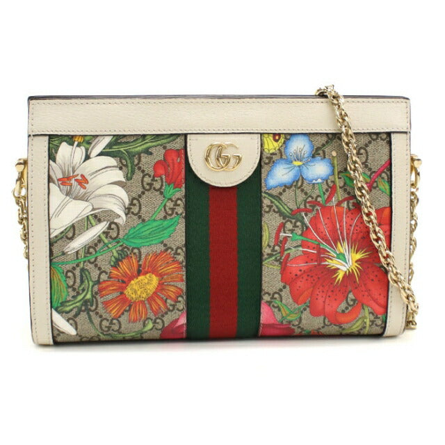 Used Gucci shoulder bag ladies brand GUCCI Ophidia chain leather 503877 beige USDGU110185011