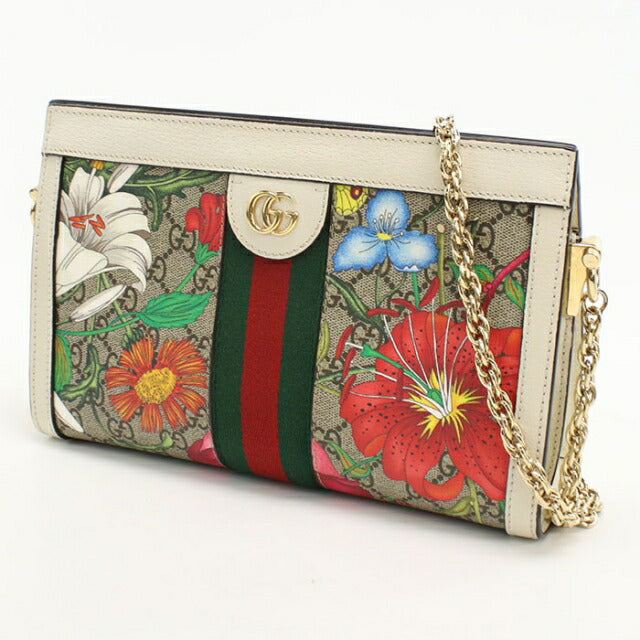 Used Gucci shoulder bag ladies brand GUCCI Ophidia chain leather 503877 beige USDGU110185011