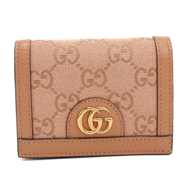中古 グッチ 二つ折り財布 二折財布 コンパクト レディース ブランド GUCCI オフィディア コンパクトウォレット 523155 ピンク USDGU110256011