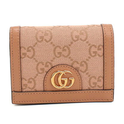 中古 グッチ 二つ折り財布 二折財布 コンパクト レディース ブランド GUCCI オフィディア コンパクトウォレット 523155 ピンク USDGU110256011
