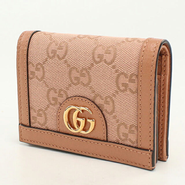 中古 グッチ 二つ折り財布 二折財布 コンパクト レディース ブランド GUCCI オフィディア コンパクトウォレット 523155 ピンク USDGU110256011