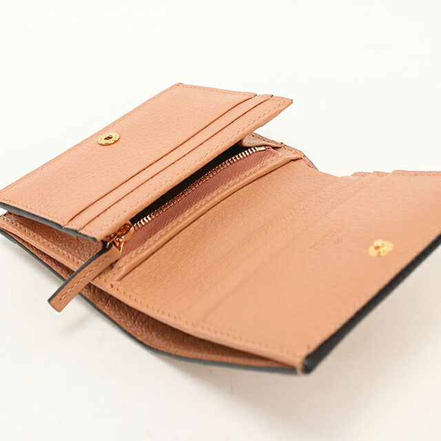中古 グッチ 二つ折り財布 二折財布 コンパクト レディース ブランド GUCCI オフィディア コンパクトウォレット 523155 ピンク USDGU110256011