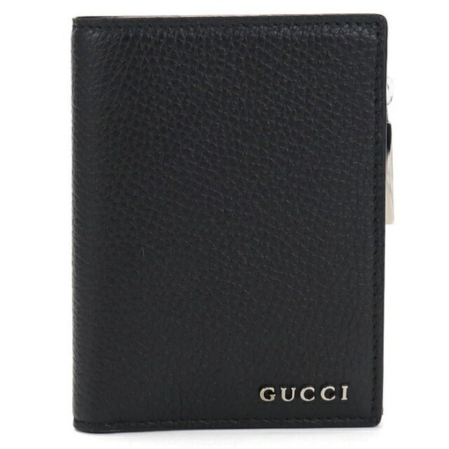 中古 グッチ 二つ折り財布 二折財布 メンズ ブランド GUCCI GUCCI ロゴ コインウォレット レザー 795292 ブラック USDGU110313011