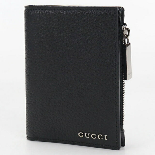 中古 グッチ 二つ折り財布 二折財布 メンズ ブランド GUCCI GUCCI ロゴ コインウォレット レザー 795292 ブラック USDGU110313011