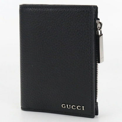 中古 グッチ 二つ折り財布 二折財布 メンズ ブランド GUCCI GUCCI ロゴ コインウォレット レザー 795292 ブラック USDGU110313011