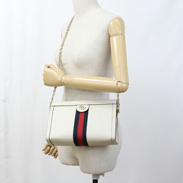 Used Gucci shoulder bag ladies brand GUCCI Ophidia chain bag leather 719883 white USDGU110410011