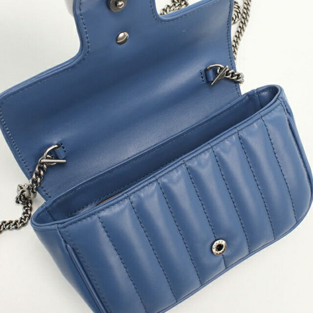 GUCCIマーモント　ブルー　ショルダーバック 中古 グッチ ショルダーバッグ レディース ブランド GUCCI GG