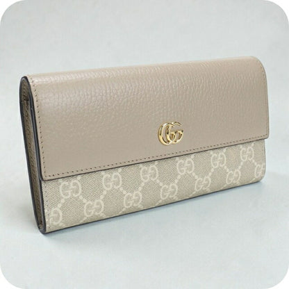 中古 グッチ 長財布二折 レディース ブランド GUCCI ダブルG コンチネンタルウォレット 456116 ベージュ USDGU110623011