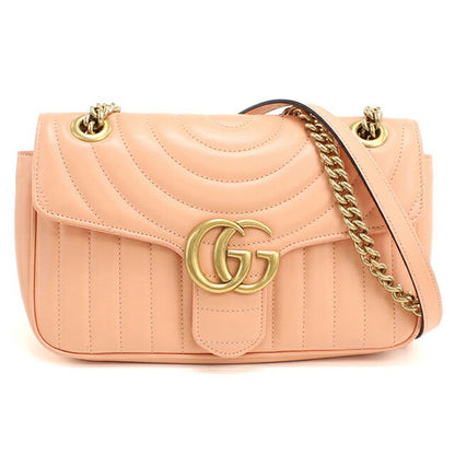 中古 グッチ ショルダーバッグ レディース ブランド GUCCI GGマーモント ミディアム ショルダーバッグ 443497 ピンク USDGU110635011