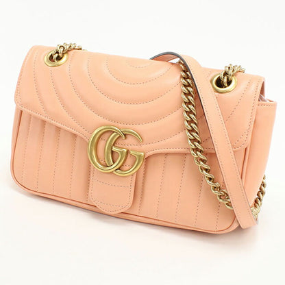 中古 グッチ ショルダーバッグ レディース ブランド GUCCI GGマーモント ミディアム ショルダーバッグ 443497 ピンク USDGU110635011
