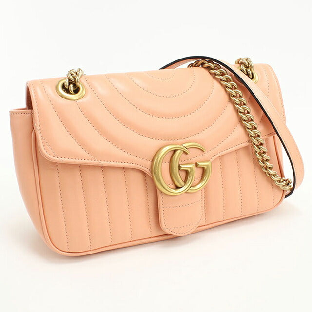 中古 グッチ ショルダーバッグ レディース ブランド GUCCI GGマーモント ミディアム ショルダーバッグ 443497 ピンク USDGU110635011