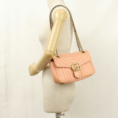 中古 グッチ ショルダーバッグ レディース ブランド GUCCI GGマーモント ミディアム ショルダーバッグ 443497 ピンク USDGU110635011