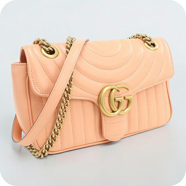 中古 グッチ ショルダーバッグ レディース ブランド GUCCI GGマーモント ミディアム ショルダーバッグ 443497 ピンク USDGU110635011
