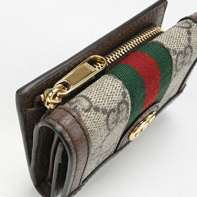 GUCCI グッチ　三つ折り財布　644334 オフィディア　シェリーライン GUCCI（グッチ） 三つ折り財布 レディース オフィディア ブラウン