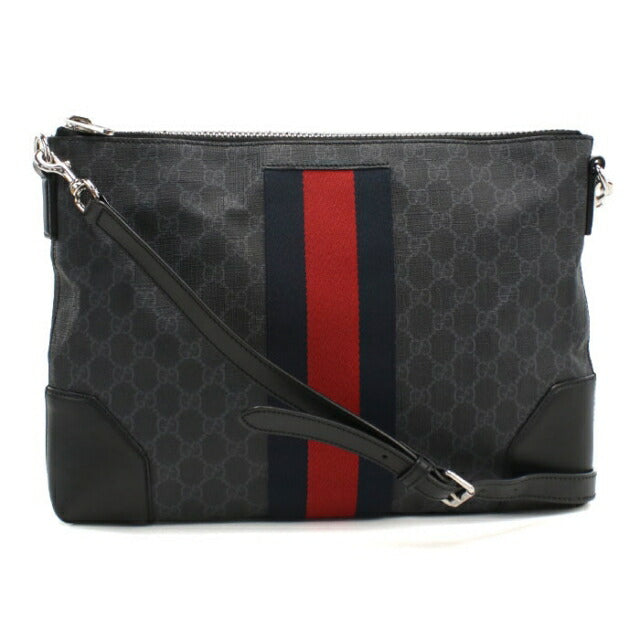 中古 グッチ 斜め掛け ショルダーバッグ メンズ ブランド GUCCI GGスプリーム レザー 474139 ブラック USDGU110837011