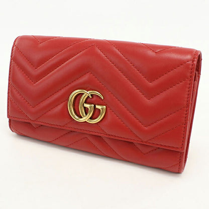 中古 グッチ 長財布二折 レディース ブランド GUCCI ダブルG コンチネンタルウォレット 443436 レッド USDGU111055011