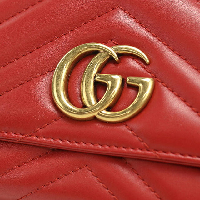 中古 グッチ 長財布二折 レディース ブランド GUCCI ダブルG コンチネンタルウォレット 443436 レッド USDGU111055011