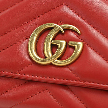中古 グッチ 長財布二折 レディース ブランド GUCCI ダブルG コンチネンタルウォレット 443436 レッド USDGU111055011
