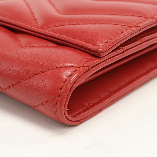 中古 グッチ 長財布二折 レディース ブランド GUCCI ダブルG コンチネンタルウォレット 443436 レッド USDGU111055011