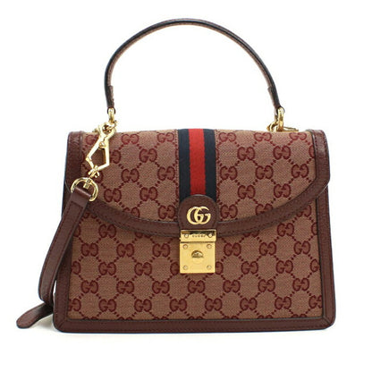 中古 グッチ ハンドバッグ レディース ブランド GUCCI オフィディア ミディアムトップハンドルバッグ 651055 ワインレッド USDGU111150011