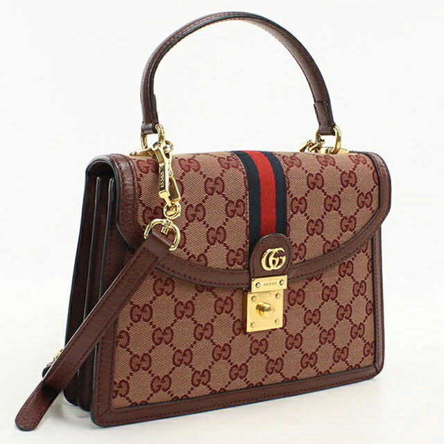 中古 グッチ ハンドバッグ レディース ブランド GUCCI オフィディア ミディアムトップハンドルバッグ 651055 ワインレッド USDGU111150011