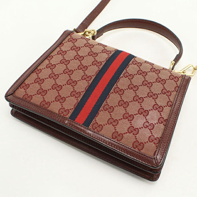 中古 グッチ ハンドバッグ レディース ブランド GUCCI オフィディア ミディアムトップハンドルバッグ 651055 ワインレッド USDGU111150011