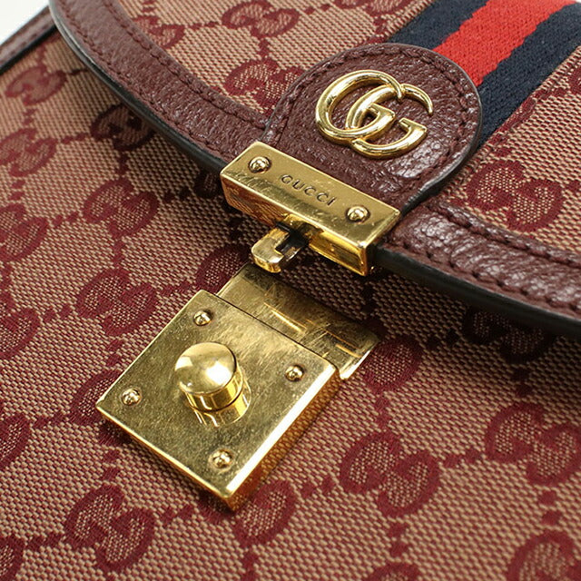 中古 グッチ ハンドバッグ レディース ブランド GUCCI オフィディア ミディアムトップハンドルバッグ 651055 ワインレッド USDGU111150011