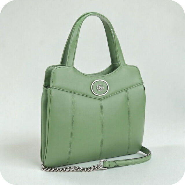 Used Gucci tote bag ladies brand GUCCI petit GG 2WAY leather 745918 green USDGU111468011
