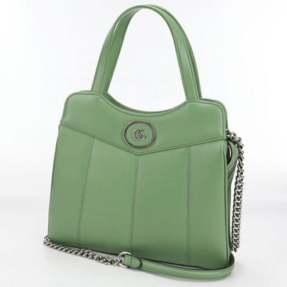 Used Gucci tote bag ladies brand GUCCI petit GG 2WAY leather 745918 green USDGU111468011